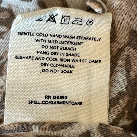 Spell & The Gypsy Leopard Print button detail ruffledAda Gown Size XSmall Boho - Picture 12 of 16